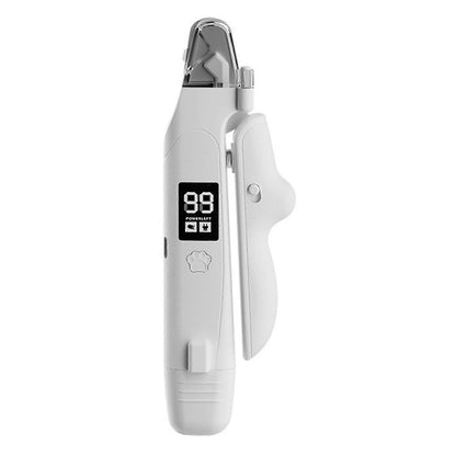 2-in-1 Pet Nail Clipper & Grinder with LED Quick Light – USB-C Rechargeable, Battery Display, Low Noise for Dogs & Cats