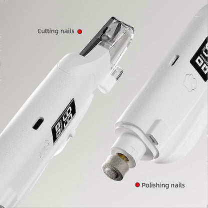 2-in-1 Pet Nail Clipper & Grinder with LED Quick Light – USB-C Rechargeable, Battery Display, Low Noise for Dogs & Cats
